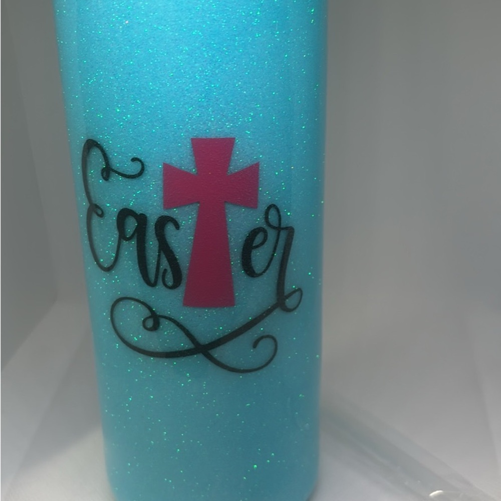 Blue Easter Cross Tumbler